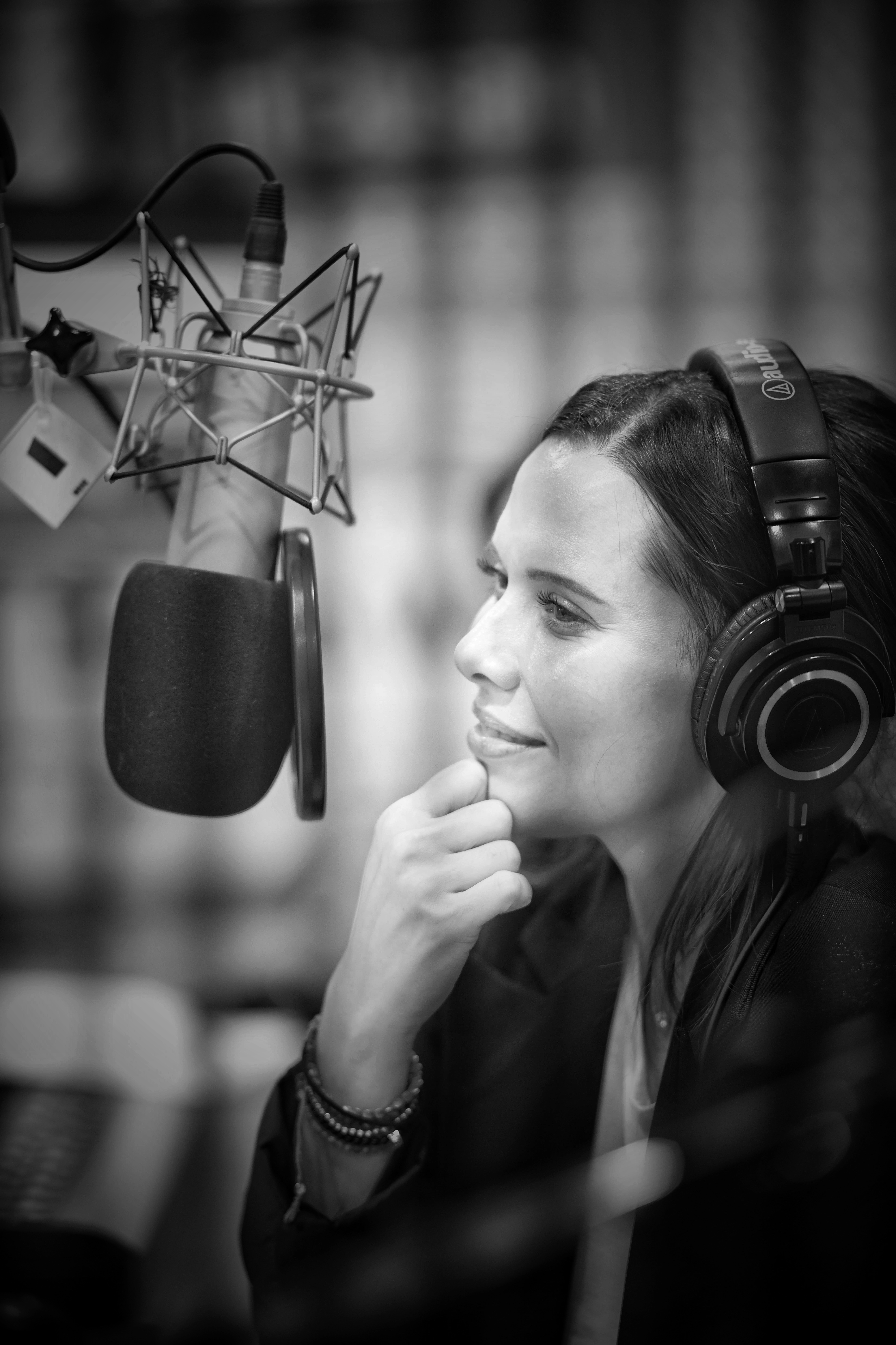 Laura McLuckie in radio studio